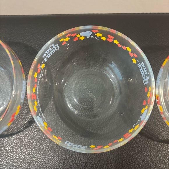Vintage Care Bears Glass Candy Bowls Colorful Hearts and Stars - Picture 5 of 6